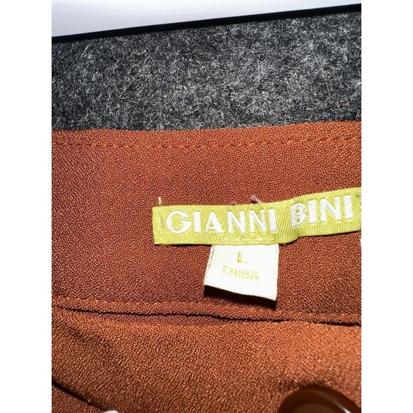 Gianni Bini Orange Flare High-Waisted Bell-Bottom Pants L - Picture 7 of 8
